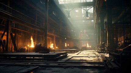 Poster - An inside view of the factory in natural light.