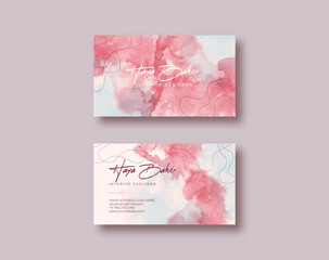 Wall Mural - Beautiful business card template with watercolor