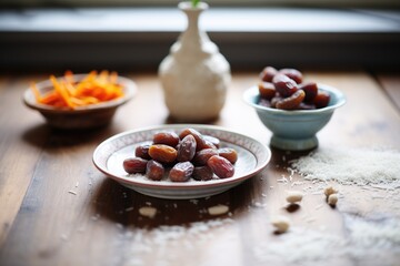 Poster - fresh medjool dates next to cacao balls