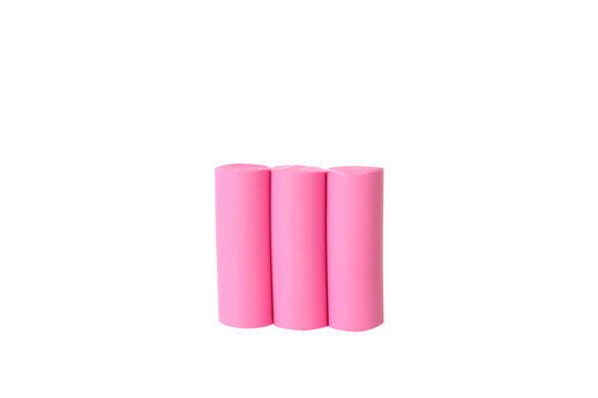 PNG, a piece of pink plasticine, isolated on a white background.