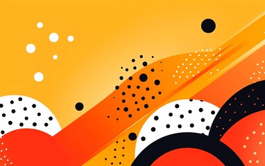 Poster - gold memphis background with halftone elements and lines. generative ai