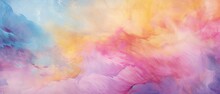 Hand Drawn Painting Of Abstract Art Panorama With Colorful Background, Textured Design, And Creative Illustration