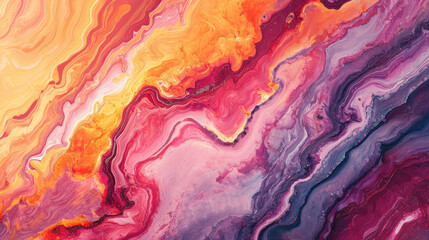 Wall Mural - Abstract marble background with a mix of pink, orange and purple blending seamlessly