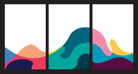 Aufkleber - colorful abstract fluid minimalist summer background festival vector banner