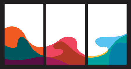 Aufkleber - colorful abstract fluid minimalist summer background festival vector banner
