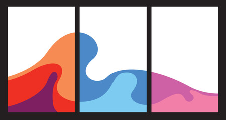Aufkleber - colorful abstract fluid minimalist summer background festival vector banner