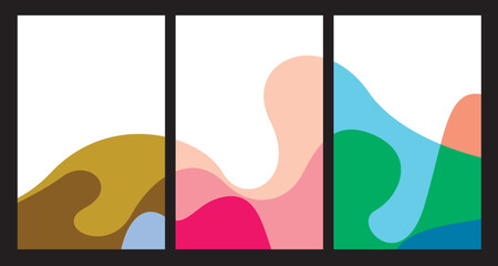 Aufkleber - colorful abstract fluid minimalist summer background festival vector banner