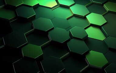 Wall Mural - hexagon background with green color. generative ai