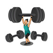 © Sympnoiaicon - fitness lifting weights illustration