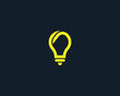 Light Bulb Creative Logo Concept sign icon symbol Element Design. Tip, innovate, think, Corporate identity logotype. Vector illustration logo template