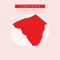 Wall Mural - Vector illustration vector of Lancaster map Pennsylvania