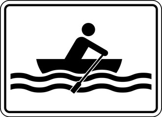 Wall Mural - Water Safety Sign Warning - Rowing Area