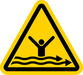 Wall Mural - Water Safety Sign Warning - Strong Currents