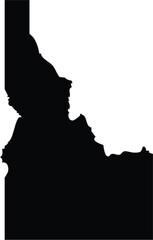 Poster - Black Map of US federal state of Idaho