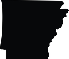 Poster - Black Map of US federal state of Arkansas