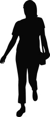 Canvas Print - a woman walking body silhouette vector