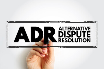 Poster - adr - alternative dispute resolution acronym, business concept stamp
