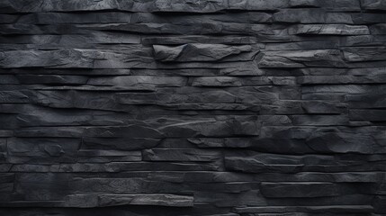 black stone texture pattern, abstract black stone pattern brick wall background. Black stone wall