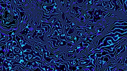 Aufkleber - Distorted blue lines abstract background on dark blue background. 4k loop