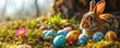 Easter Bunny And Eggs Postcard