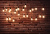 Fototapeta Mapy - Brick wall with lamps background
