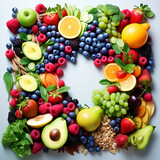 Fototapeta Przestrzenne - the Freshness and Healthfulness of Fruits and Vegetables