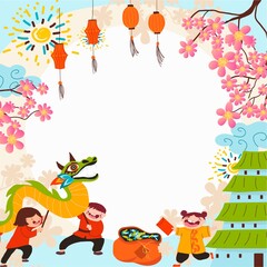 Poster - Hand drawn Chinese new year background