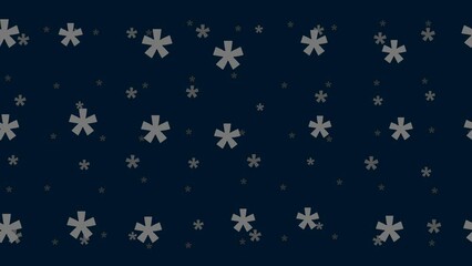 Poster - Multiply symbols float horizontally from left to right. Parallax fly effect. Floating symbols are located randomly. Seamless looped 4k animation on dark blue background