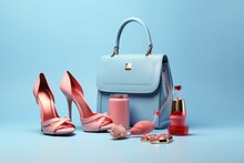 Fashion Accessories Bag High Heels Lipstick In Bag