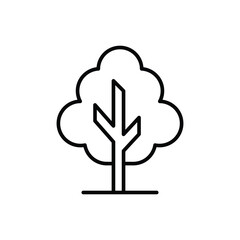 Wall Mural - Tree icon. Simple outline style. Single tree, leaf, forest, nature concept. Thin line symbol. Vector illustration isolated.