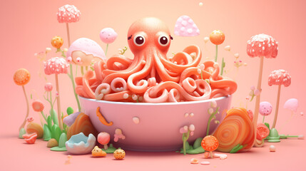 Wall Mural - Cute Noodle illustration