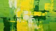 lush forest green mixed with vibrant yellow splashes in an abstract artwork, capturing nature's essence for creative projects and decor