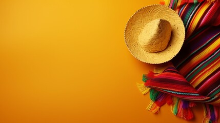 Wall Mural - Vibrant Cinco de Mayo Fiesta: Top View of Delicious Nacho Chips on a Festive Table - Perfect for Mexican Holiday Celebrations