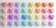Seamless 3D header with pastel hearts on a white background. Valentine's day banner with copy space. Social media highlight icons.
