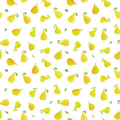 Canvas Print - Seamless pear fruit texture - vector fashion pattern