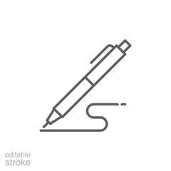 Poster - pen, write icon. simple outline style. signature pen, paper, ink, sign, pencil, tool, education conc