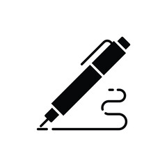Poster - pen, write icon. simple solid style. signature pen, paper, ink, sign, pencil, tool, education concep