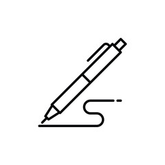 Poster - pen, write icon. simple outline style. signature pen, paper, ink, sign, pencil, tool, education conc
