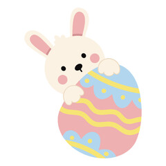 Wall Mural - Cute easter bunny vector illustration