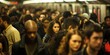 crowd of people in the subway Generative AI