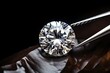 Certified diamond with tweezers and laser inscription, 045 ct, brilliant cut