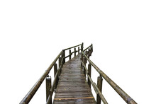 Cutout Of An Isolated Front View Of An Empty Wet Wooden Jetty Bridge With The Transparent Png	