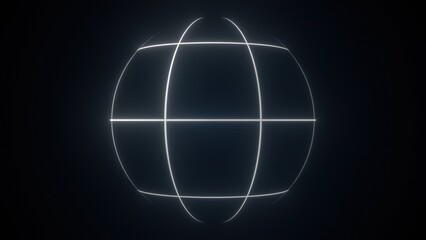 Poster - white grid sphere. computer generated 3d render