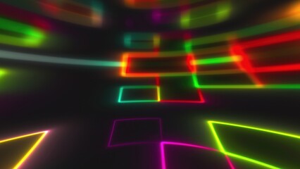 Poster - Abstract neon room. Computer generated 3d render