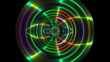 Wall Mural - Abstract circle neon. Computer generated 3d render