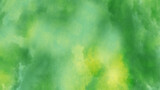 Fototapeta Kosmos - Yellow and green watercolor background. Dark green,  yellow summer or spring design with in painted texture with soft blurred.