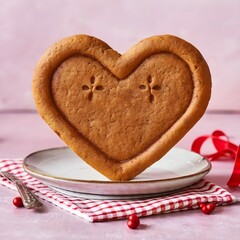 Poster - heart shaped cookies on a plate