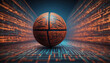 Basketball made of a QR Code patterns. AI generated
