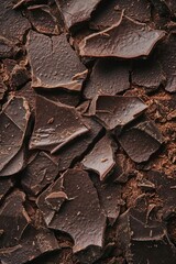 Poster - A detailed close-up of a single piece of chocolate. This image can be used to showcase the texture and indulgence of chocolate in various applications