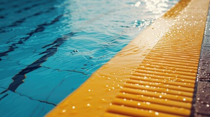 Aufkleber - A detailed view of the edge of a swimming pool. Perfect for showcasing pool designs or capturing the essence of a relaxing summer day
